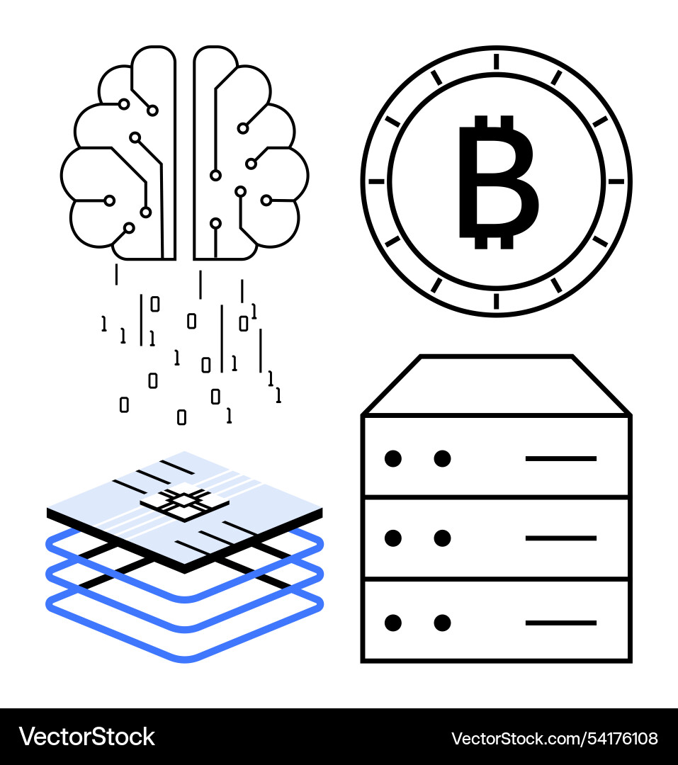 Integration of ai blockchain and data storage Integration of ai blockchain and data storage vector image