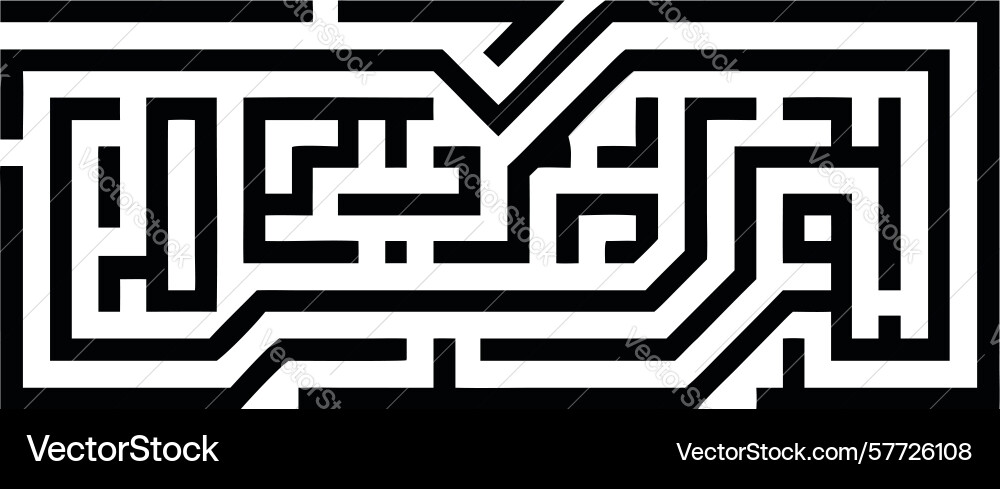 Modern horizontal rectangular maze pattern vector image