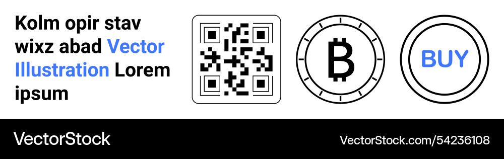 Qr code with bitcoin symbol and buy button Qr code with bitcoin symbol and buy button vector image