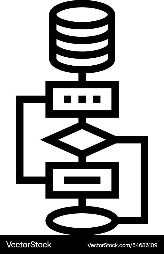 Algorithm Big Data Line Symbol Algorithm Big Data Line Symbol vektorbild