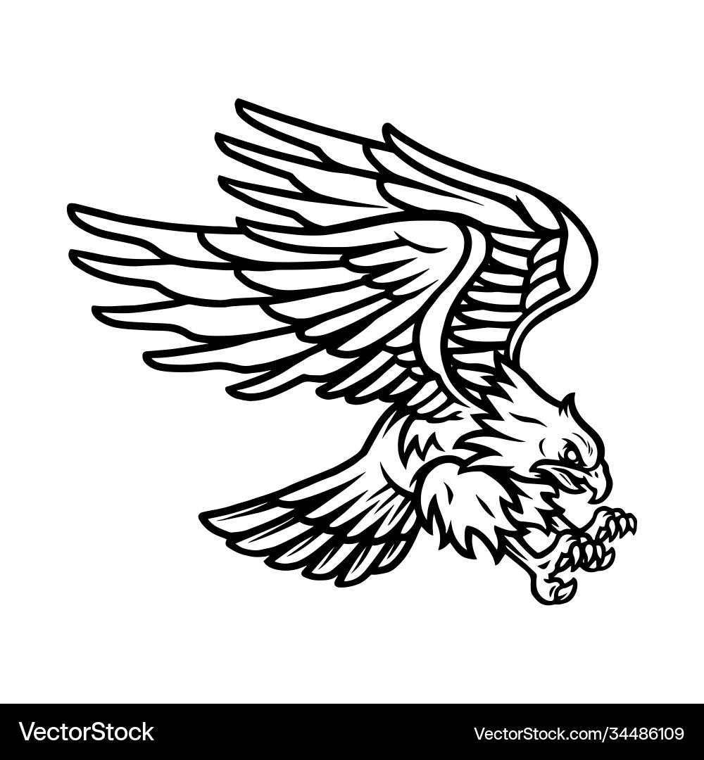 American eagle vintage tattoo template Royalty Free Vector