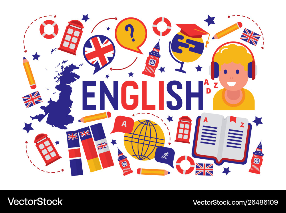 British english language learning class Vector Image