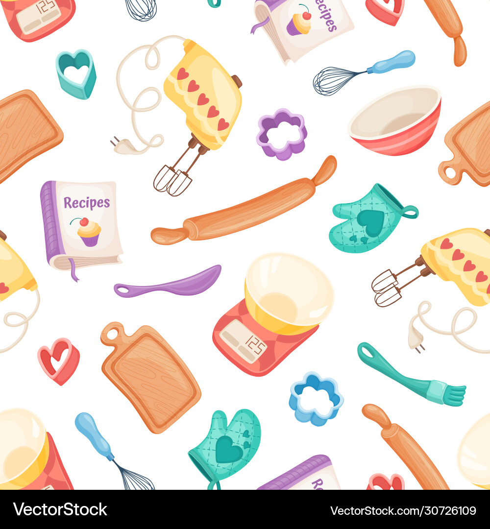 Cartoon Baking Pattern Royalty Free Vector Image