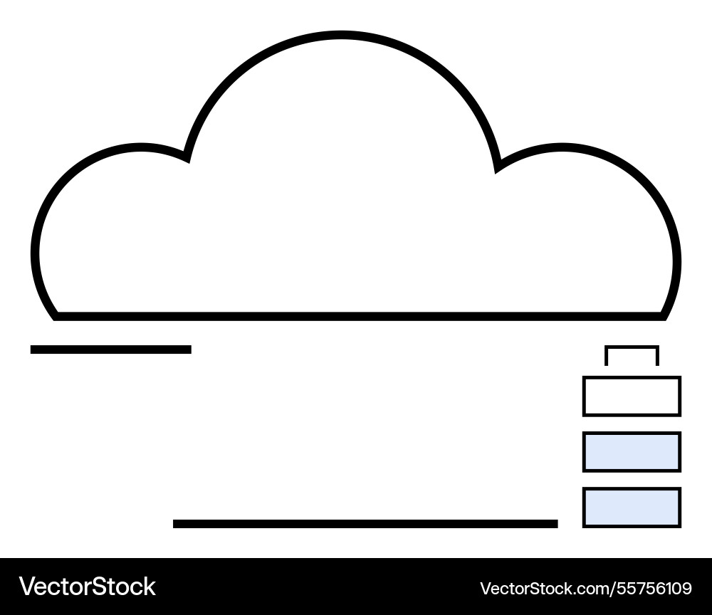 Cloud computing design with storage structure Cloud computing design with storage structure vector image