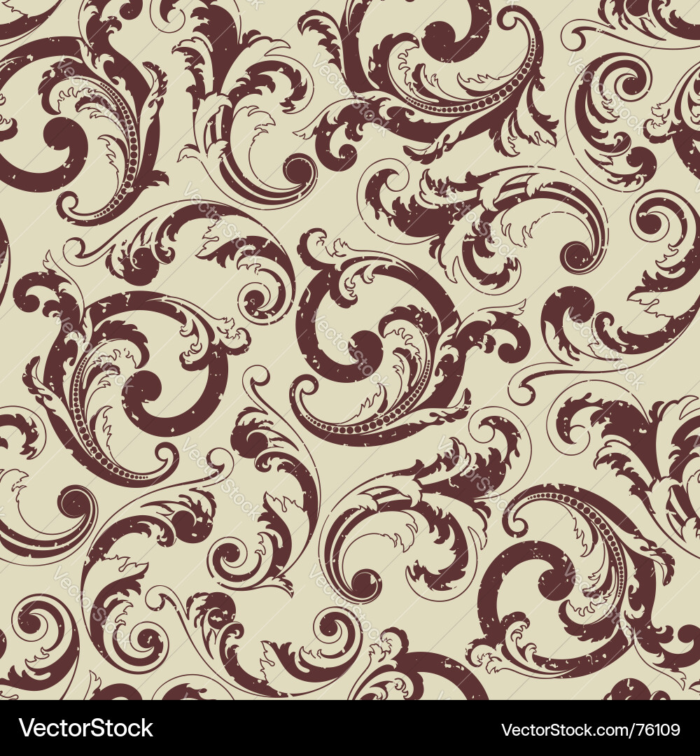Elegant Baroque Scroll Pattern Vector Image