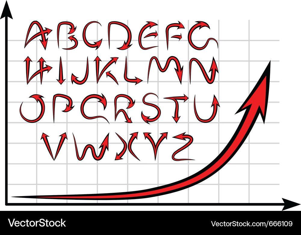 Graph alphabet Vector Image