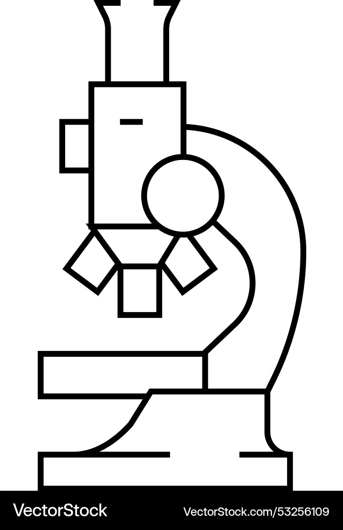 Microscope laboratory tool line icon Microscope laboratory tool line icon vector image