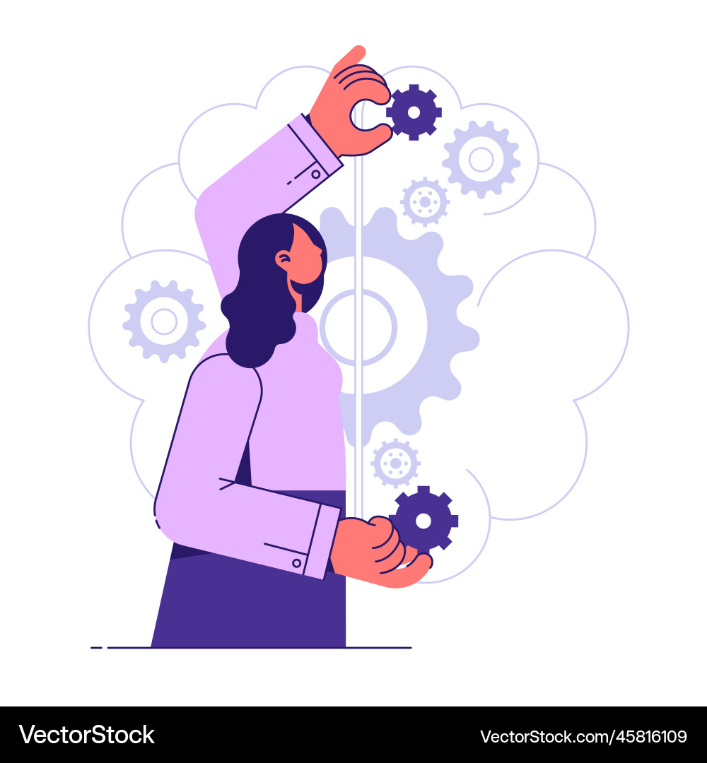 Problem Solving with Gears vector image