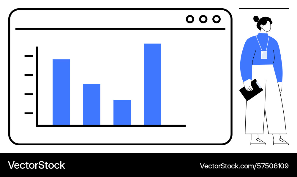 Professional analyzing data with bar chart Vector Image