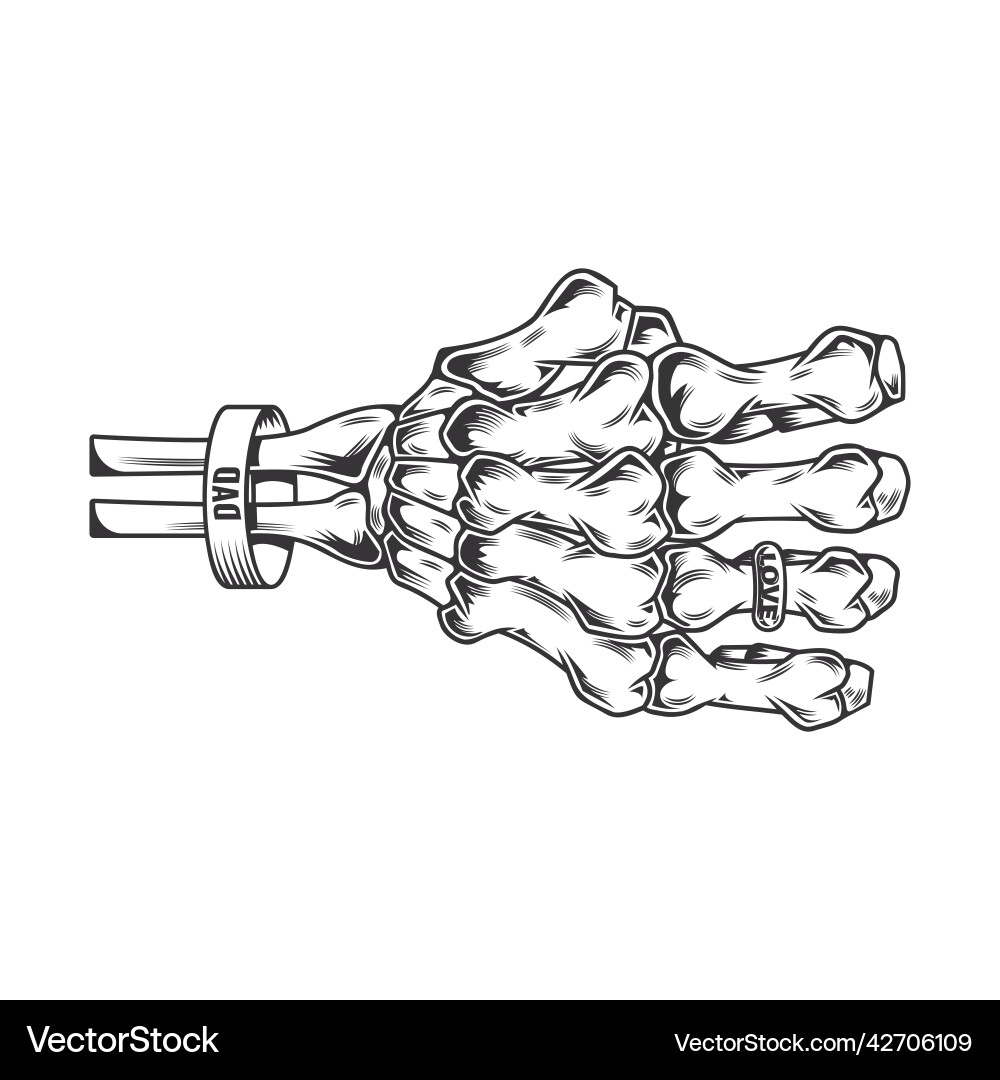 Skeleton Fist Bump - Daddy Hand Vektorbild