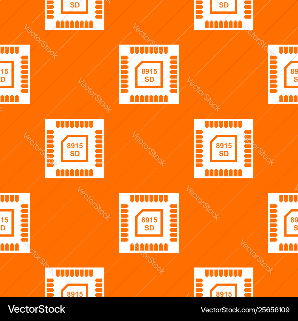 Technology microchip pattern orange Vector Image