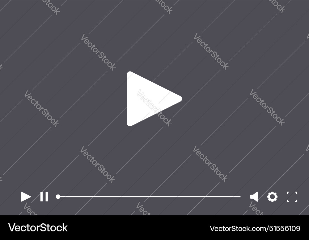 Video player interface with a play button Video player interface with a play button vector image