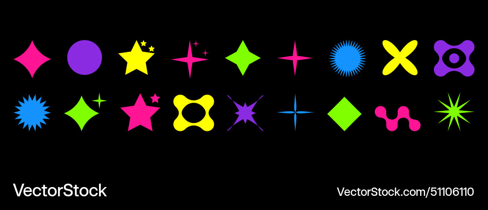 Abstract shapes in y2k style brutalist retro Abstract shapes in y2k style brutalist retro vector image