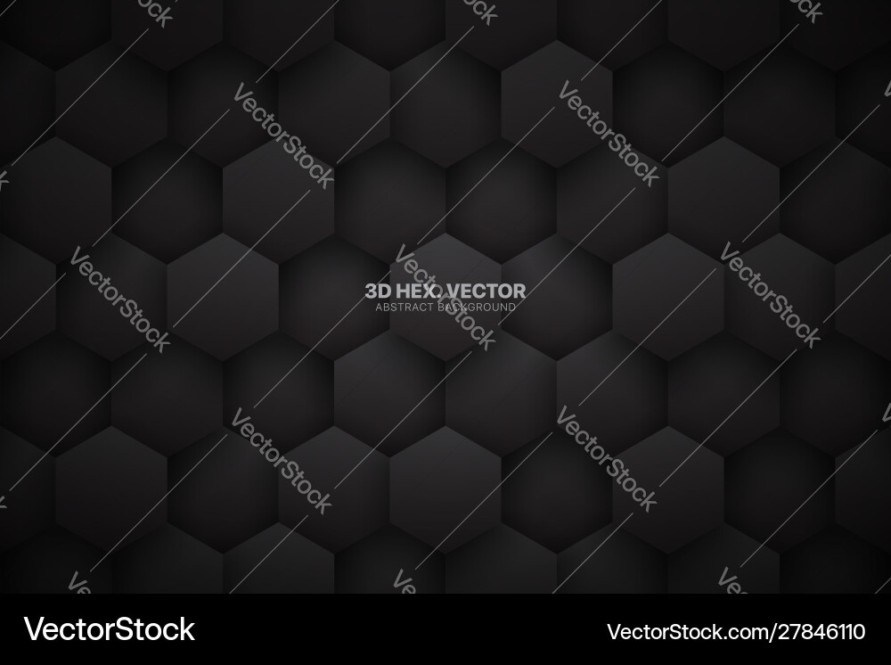 Dark Tech Hexagon Grid vector image