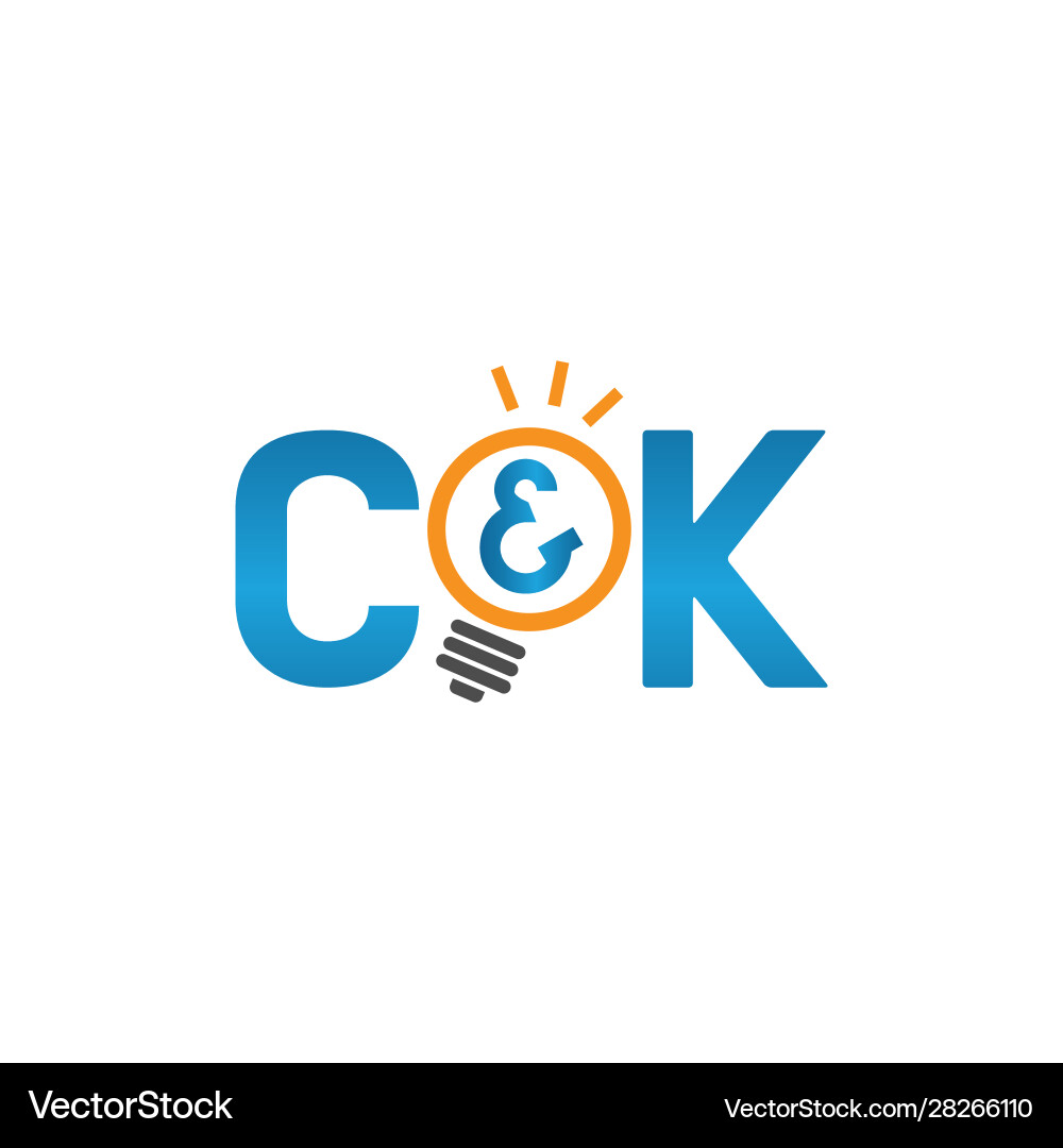 Initial letters ck with bulb shape vector image