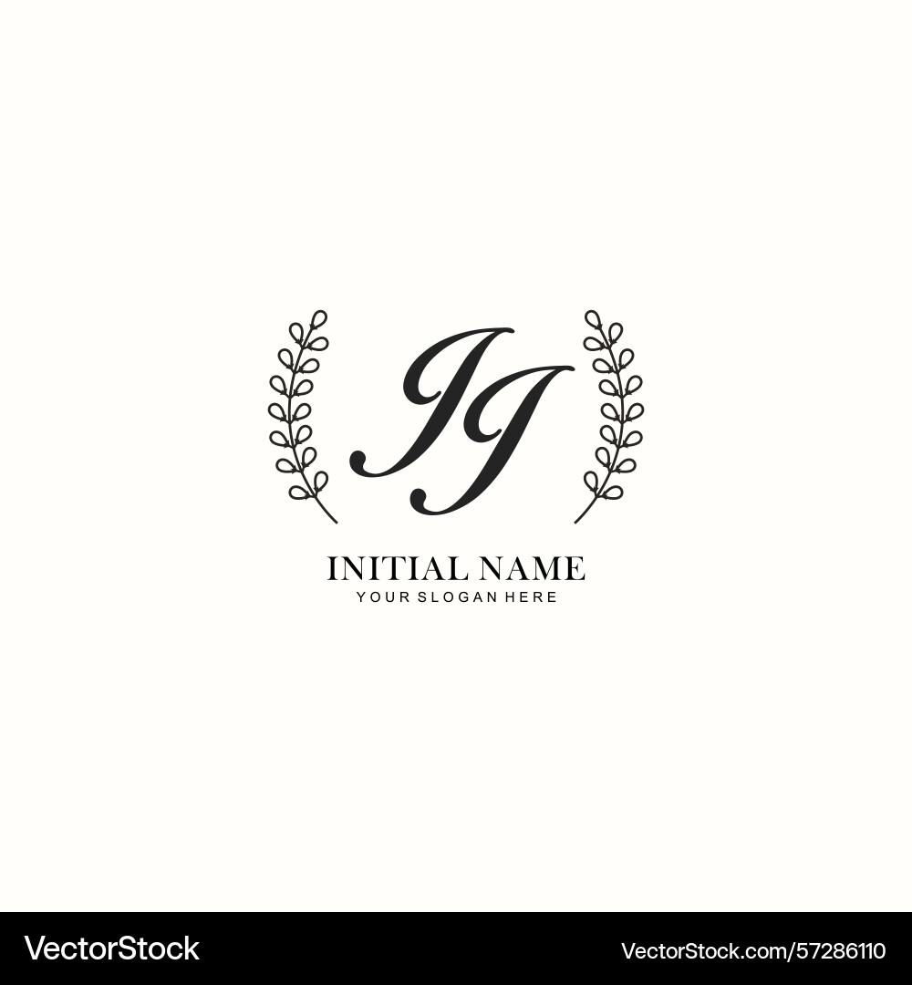 Jj initial logo templates with botanical elements Jj initial logo templates with botanical elements Vector Image