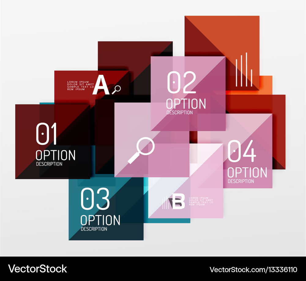 Repetition of overlapping color squares Vector Image