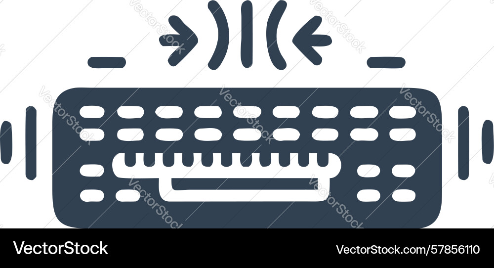 Shattered computer keyboard digital breakdown vector image