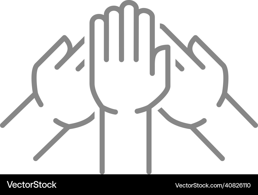 Three Hands Unity Icon vector image