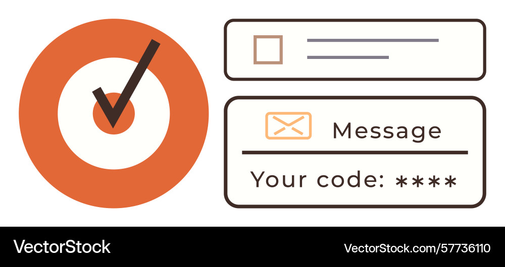 Verification and authentication with checkmark Verification and authentication with checkmark vector image