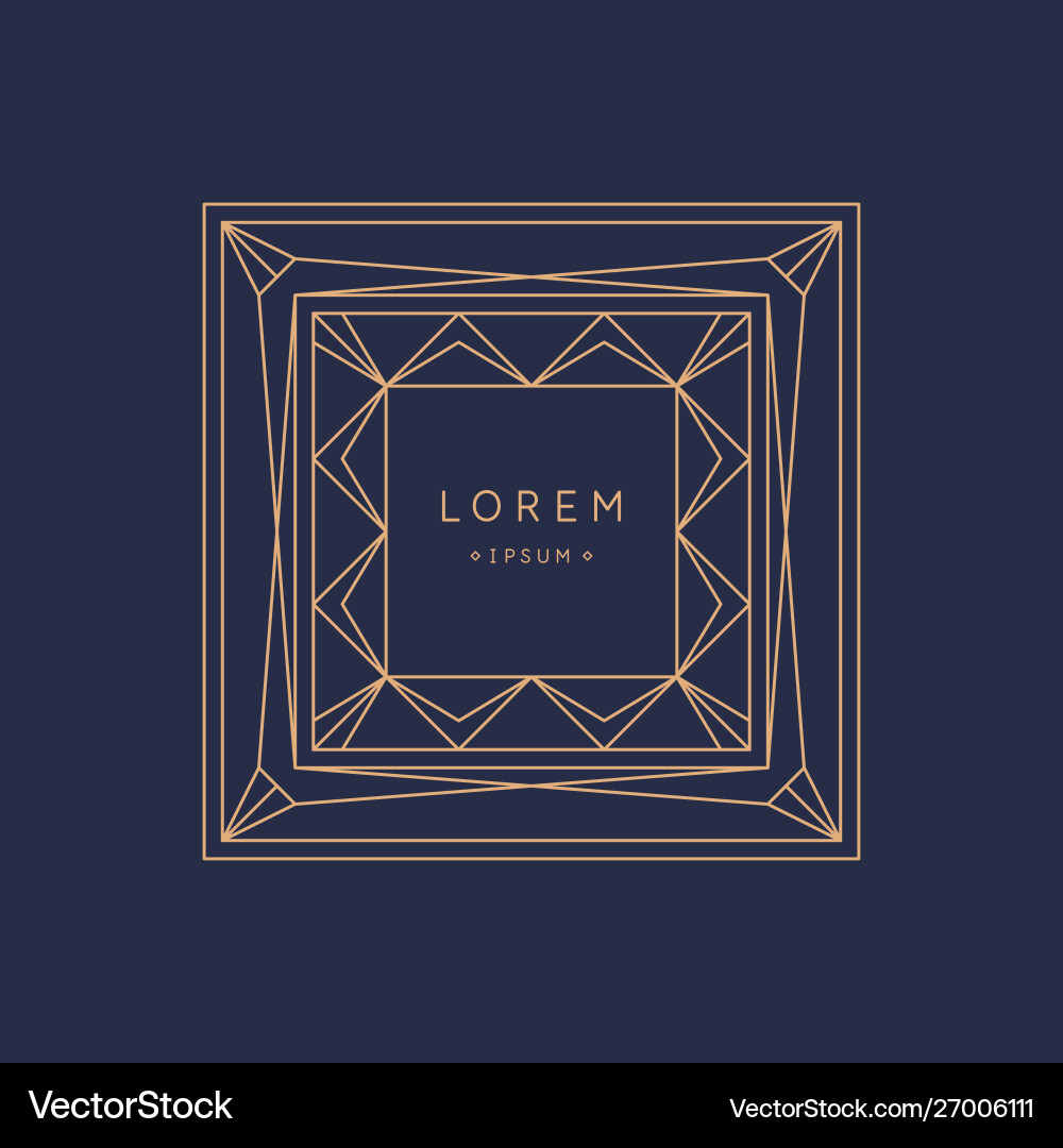 Abstract element with gold lines vector image