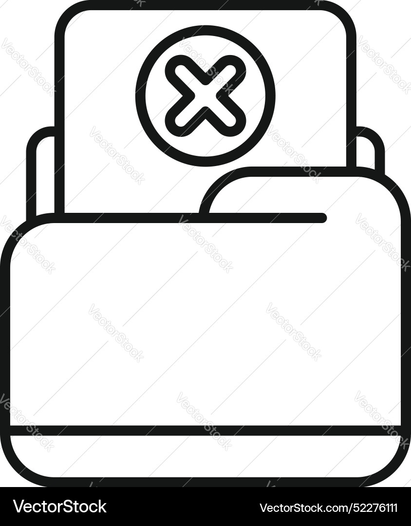 Archive folder rejecting document with error cross Archive folder rejecting document with error cross vector image