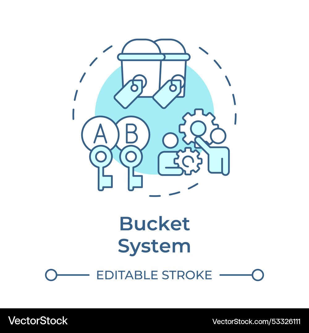 Bucket system concept icon Vector Image