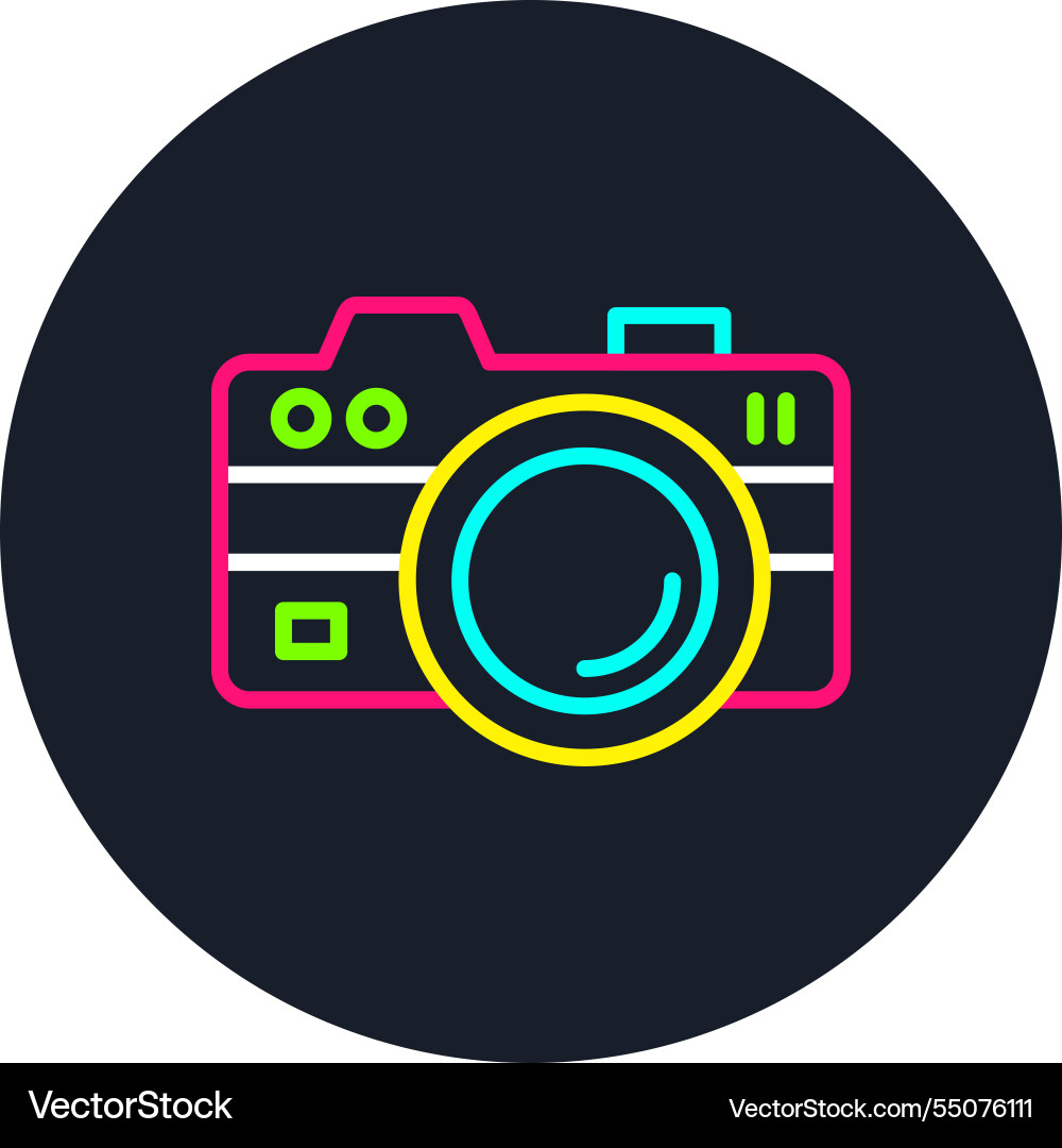 Camera line multi color icon Vector Image