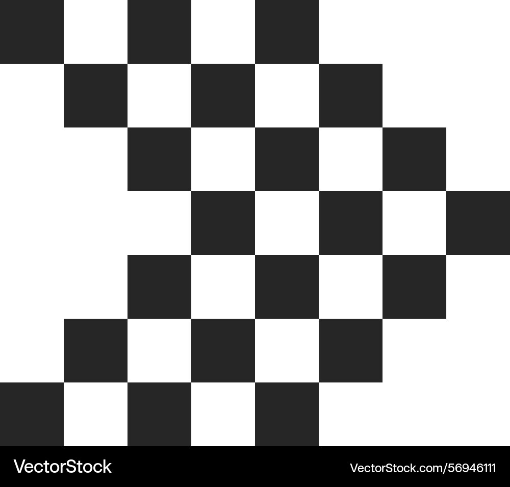Checkered arrow pointing to the left composed Checkered arrow pointing to the left composed vector image