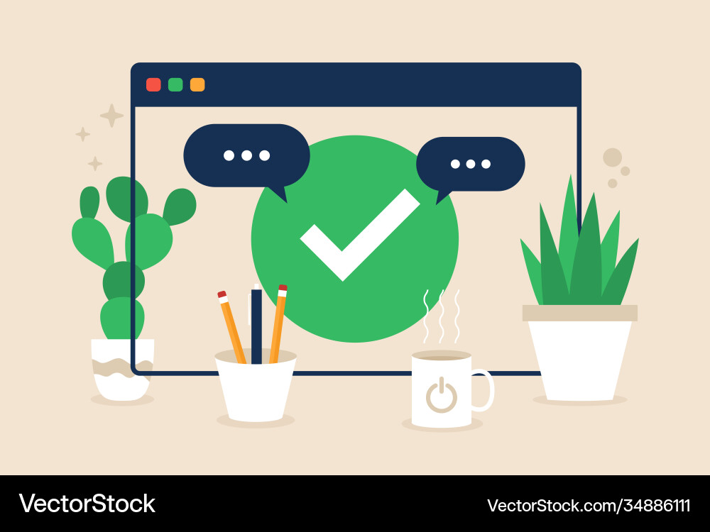 Checkmark Approve Website Icon vector image
