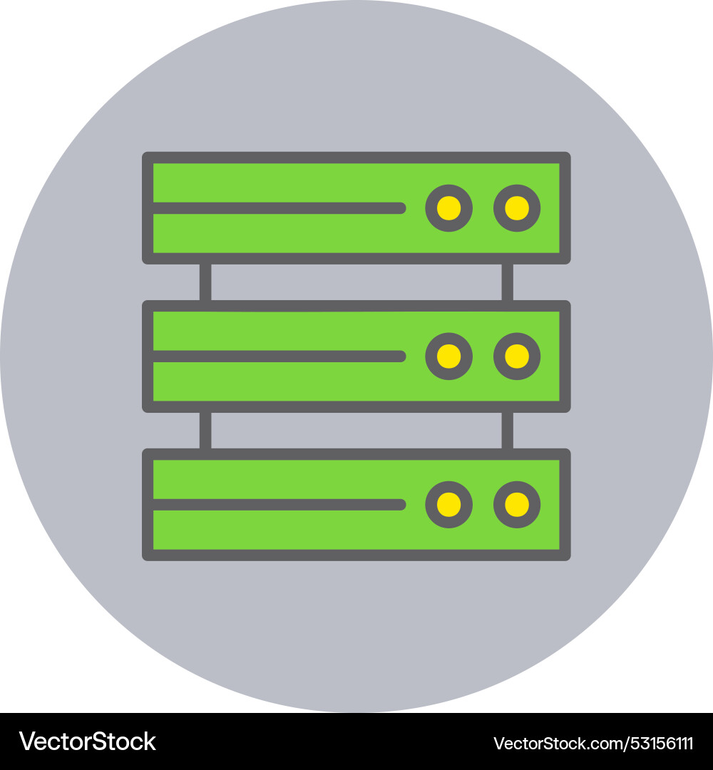 Database line filled circle icon vector image
