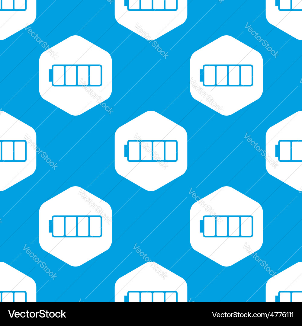 Empty battery hexagon pattern vector image