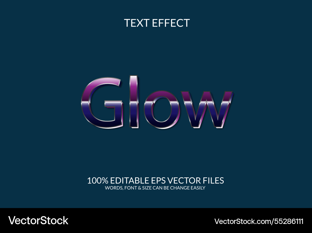 Glossy eps 3d text effect design vector image