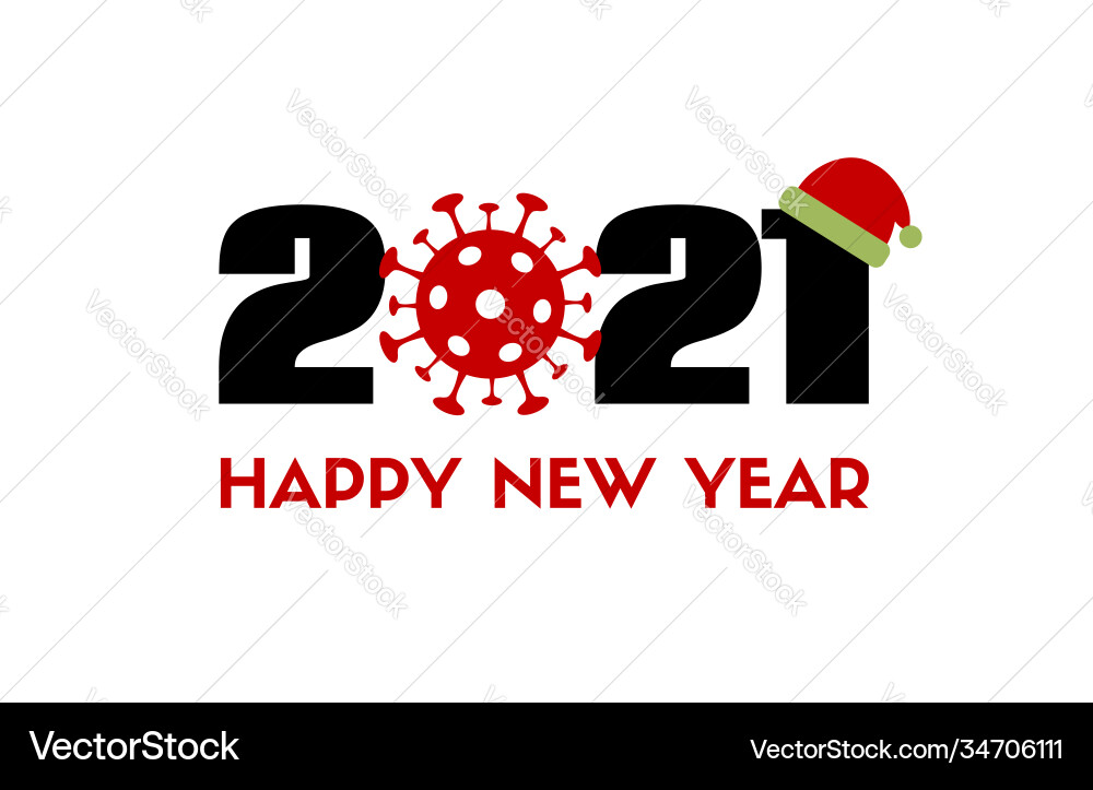 Happy new 2021 year greeting card Happy new 2021 year greeting card vector image