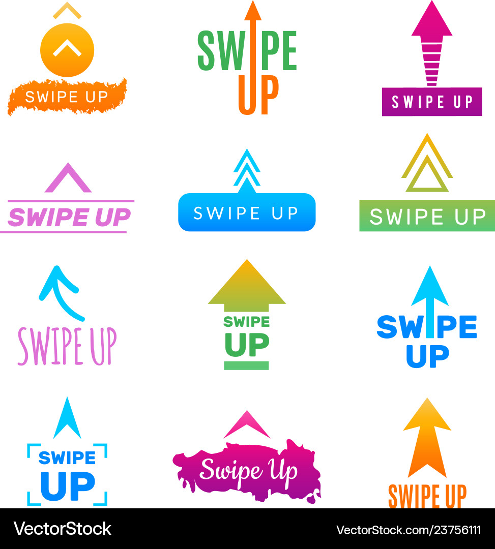 Insta swipe up ui app design template screen Insta swipe up ui app design template screen vector image