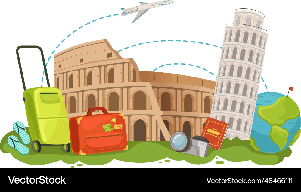 Italienische Wahrzeichen reisen historische Plätze Italienische Wahrzeichen reisen historische Plätze vektorbild