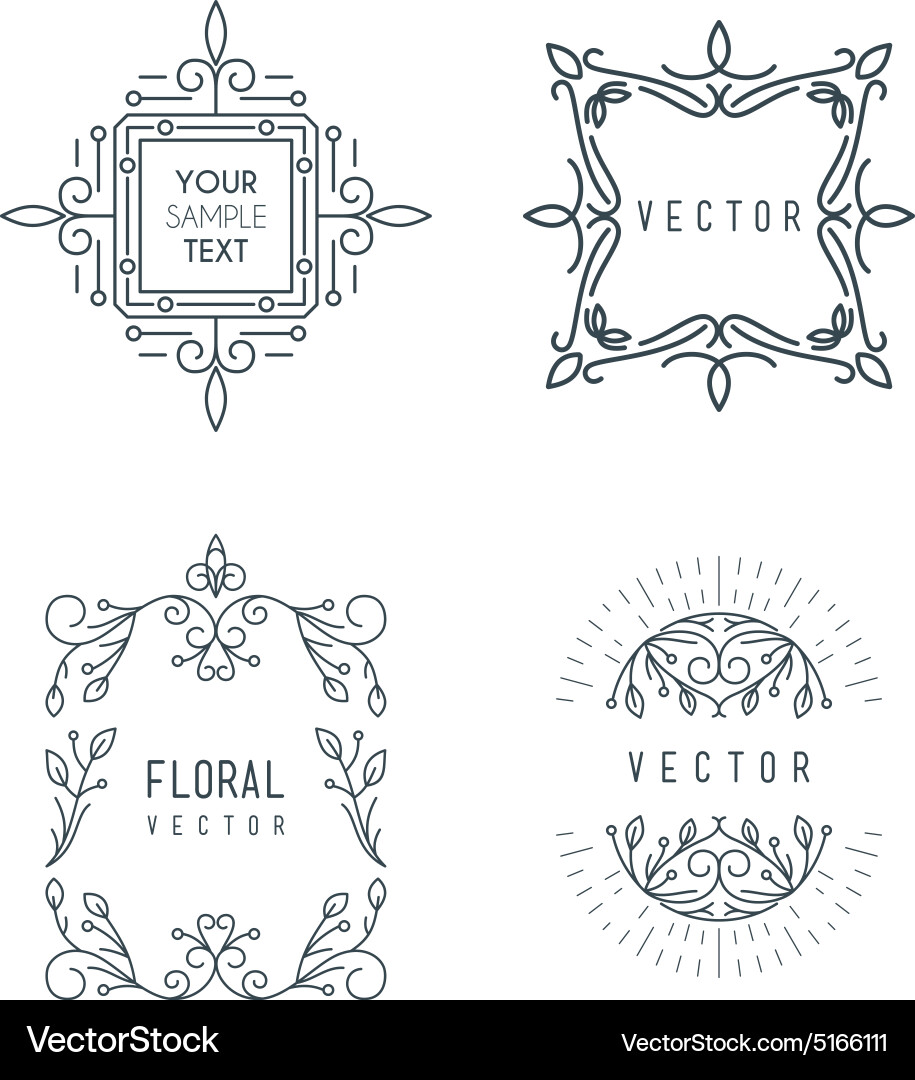 Minimal Line Art Labels vector image
