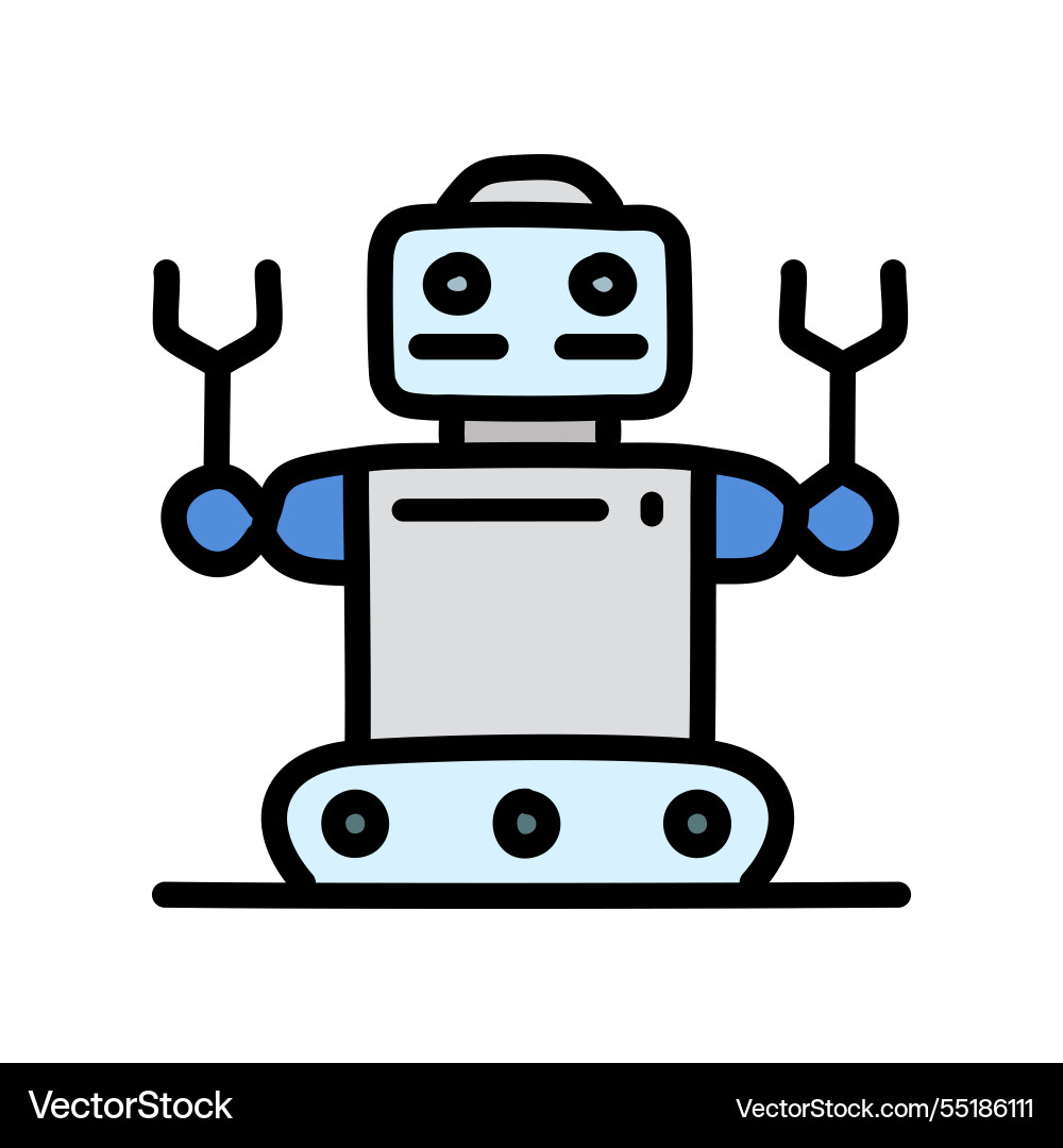 Robot robotics related filled design editable Vector Image