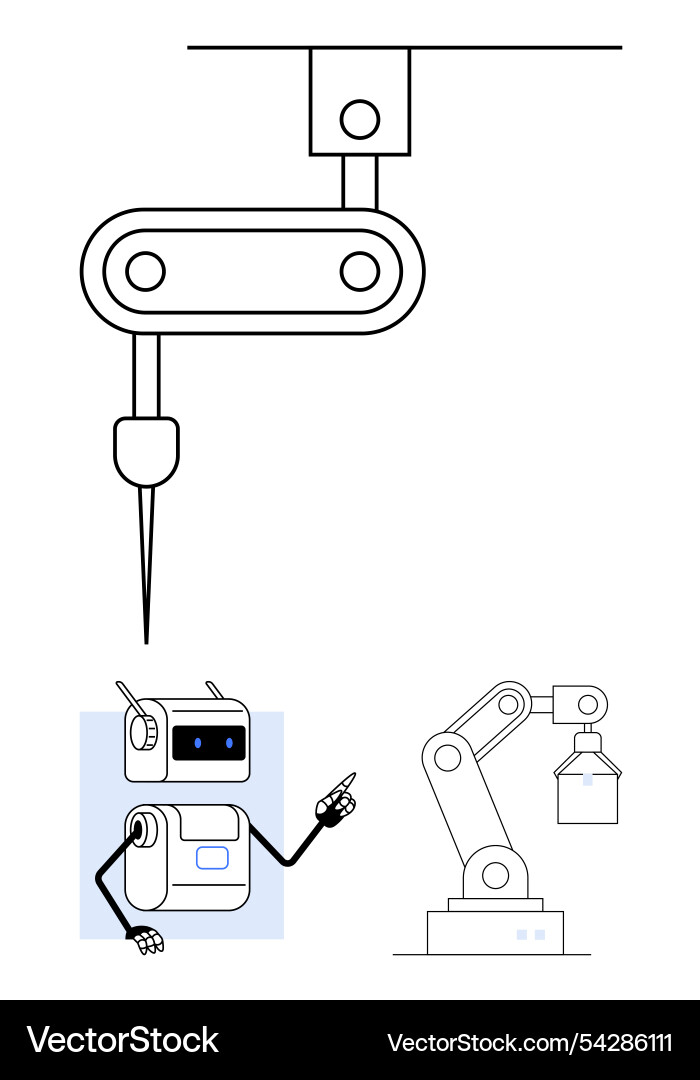 Robot set with three different Vector Image