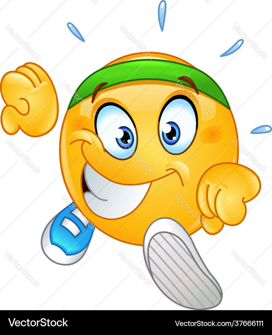 Running Emoji Character vector image