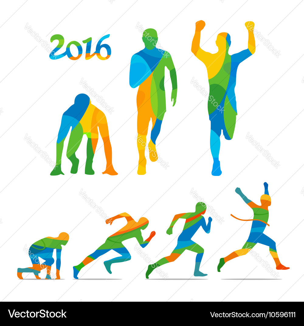 Running Steps - From Start to Finish Vector Image