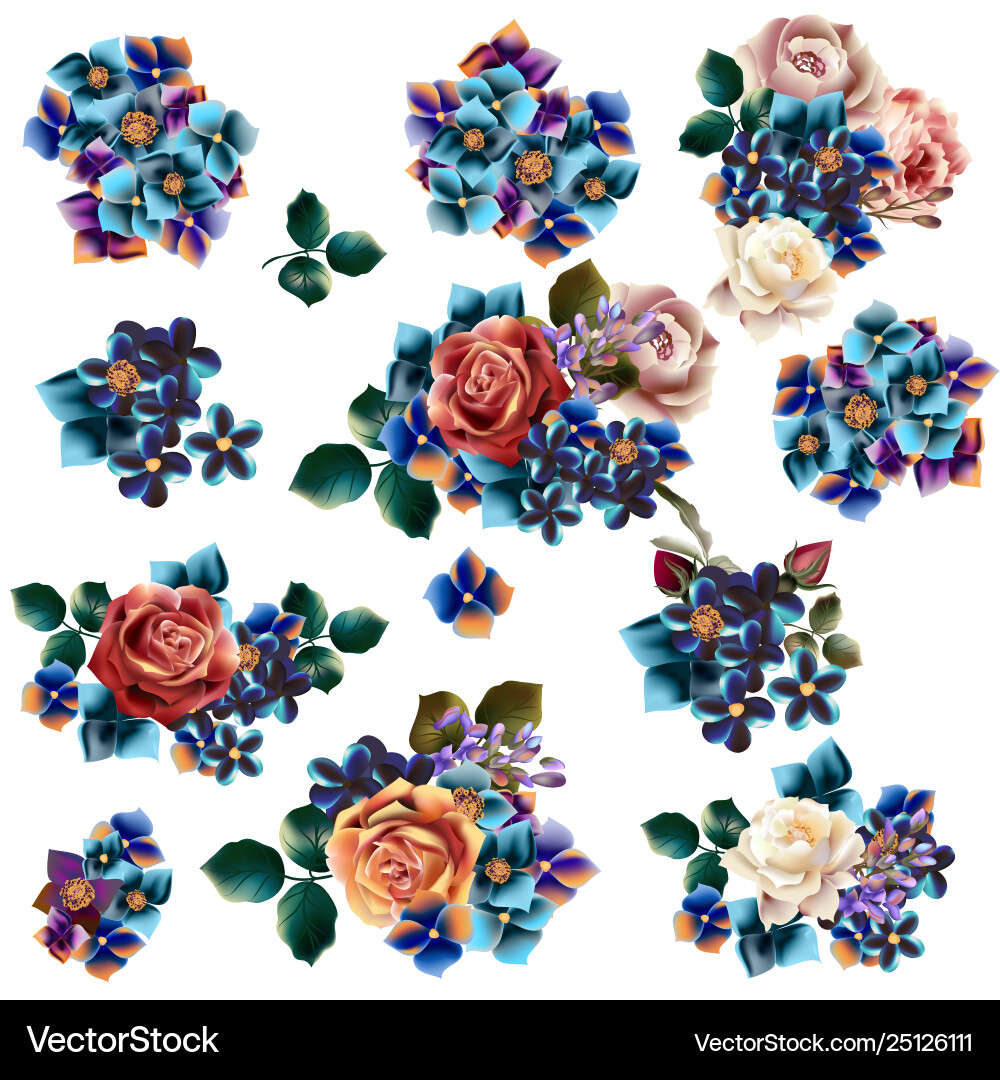 Sammlung von handgezogenen Blumen in Aquarell Sammlung von handgezogenen Blumen in Aquarell vektorbild