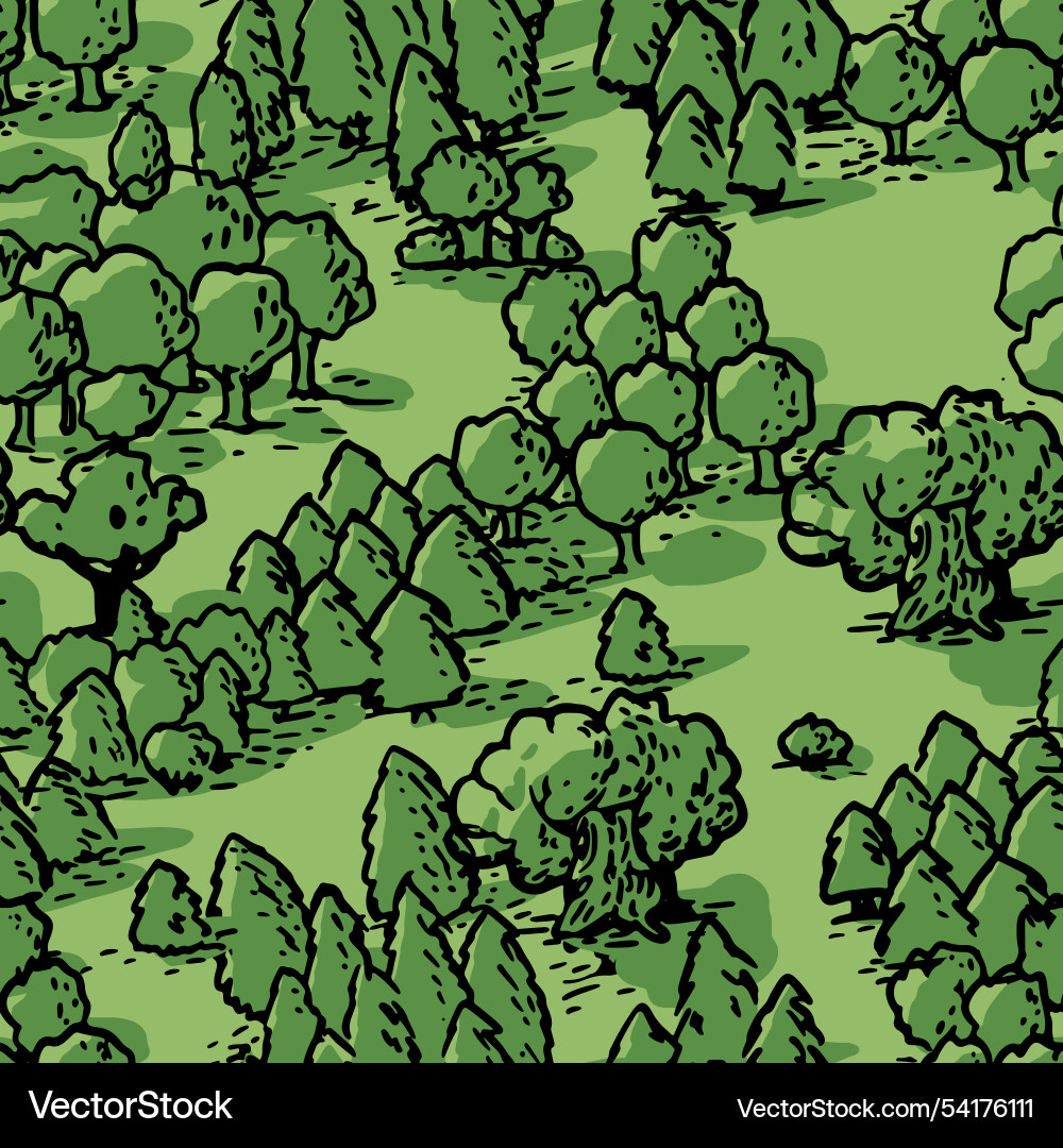 Seamless pattern forest top view map from Seamless pattern forest top view map from vector image