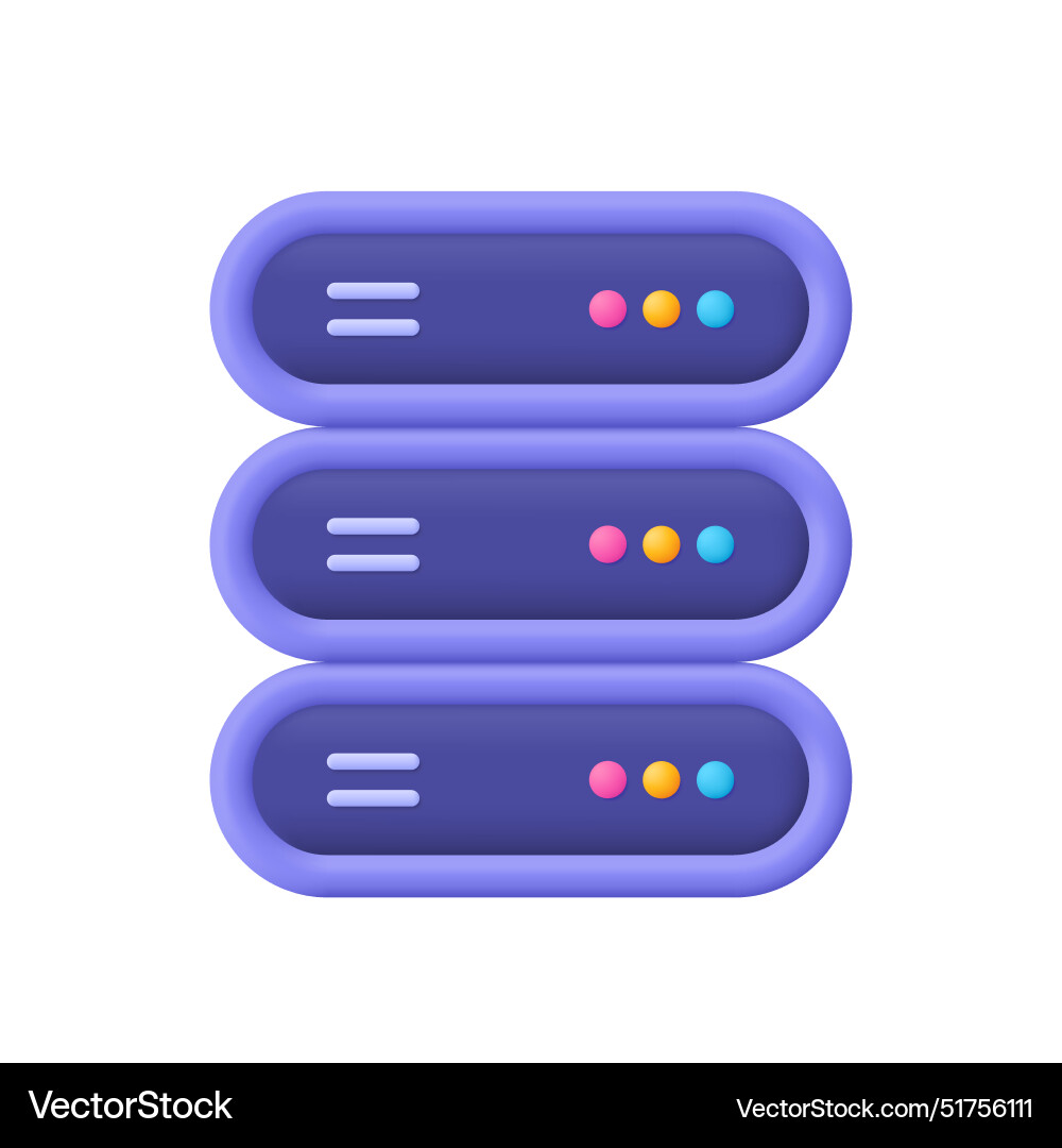 Server data memory and center 3d icon vector image