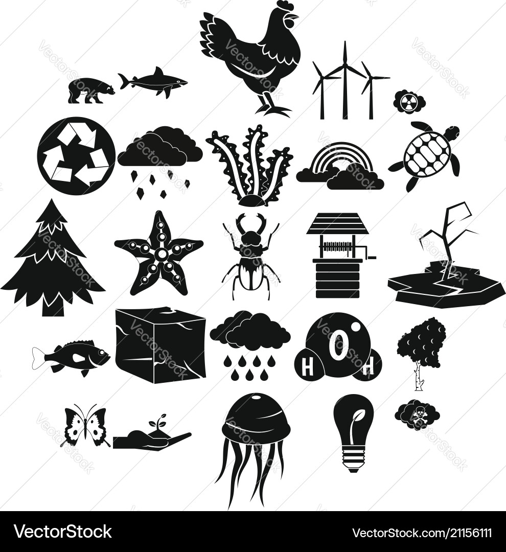 Terra icons set simple style Terra icons set simple style vector image