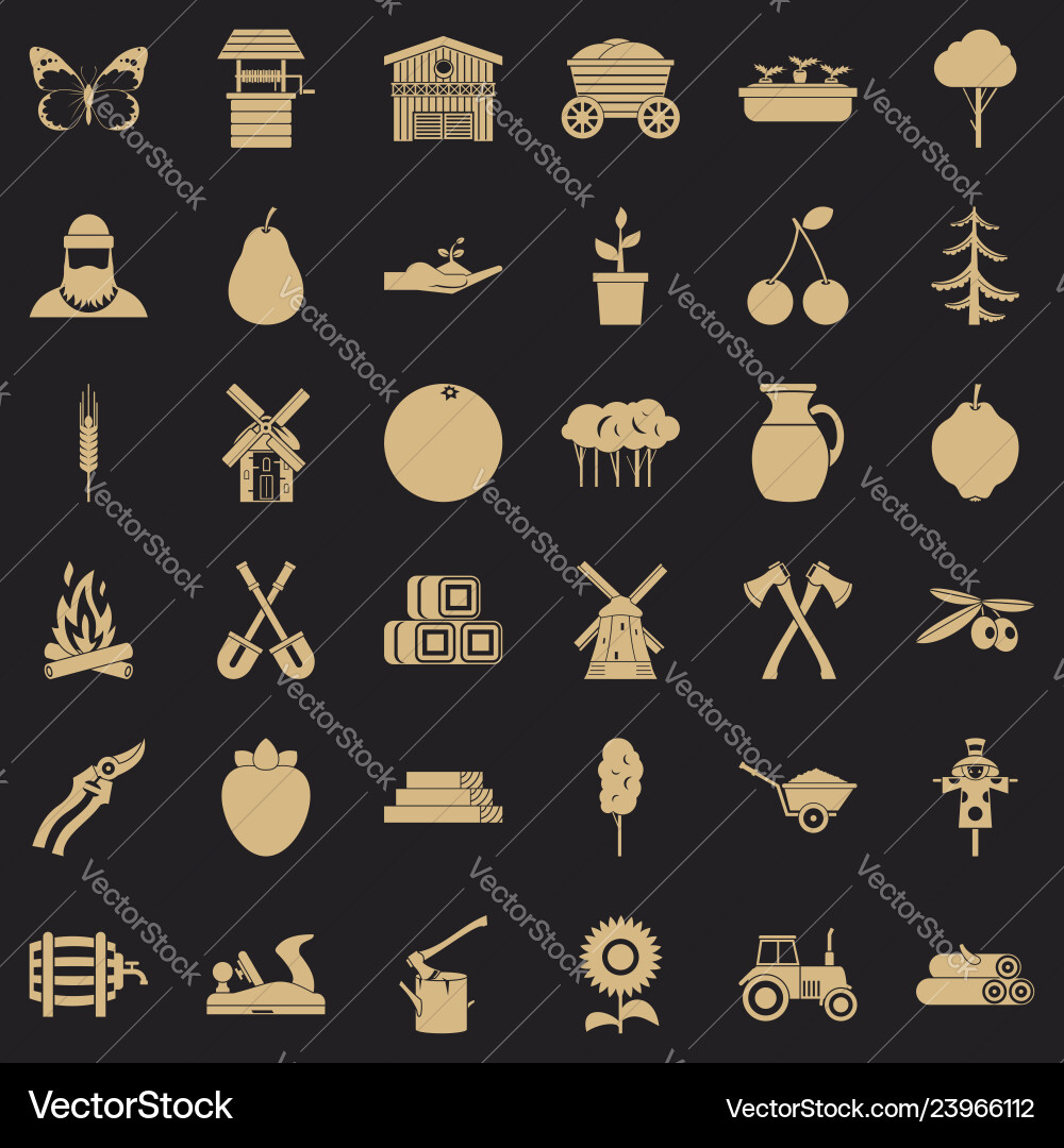 Agronomy icons set simple style Agronomy icons set simple style Vector Image
