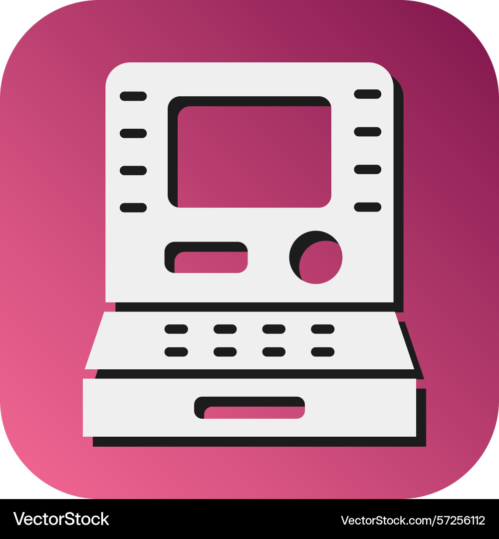 Atm machine glyph gradient background icon Vector Image
