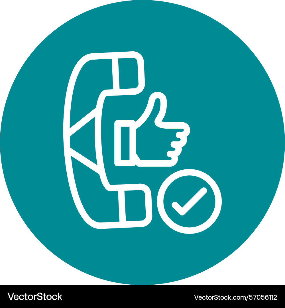 Call follow-up line circle style icon design Vector Image