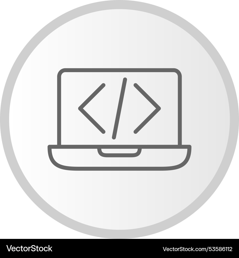 Coding line circle grey icon vector image