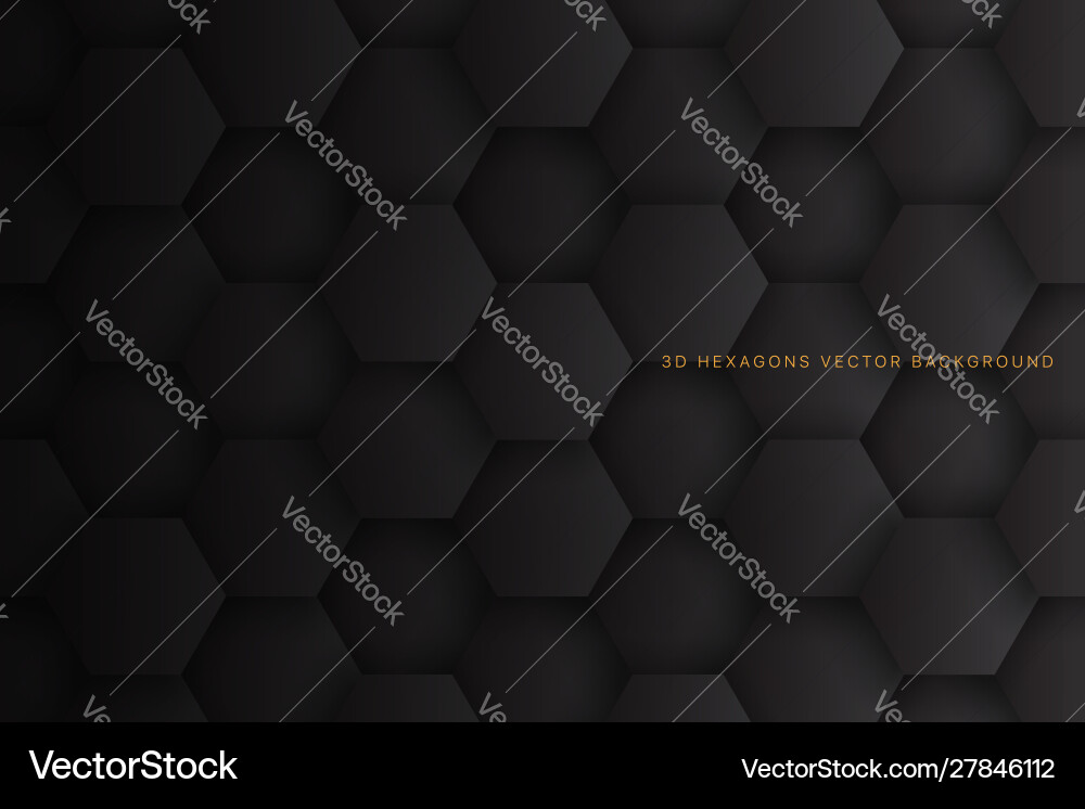 Dark Hexagon Abstract Background vector image